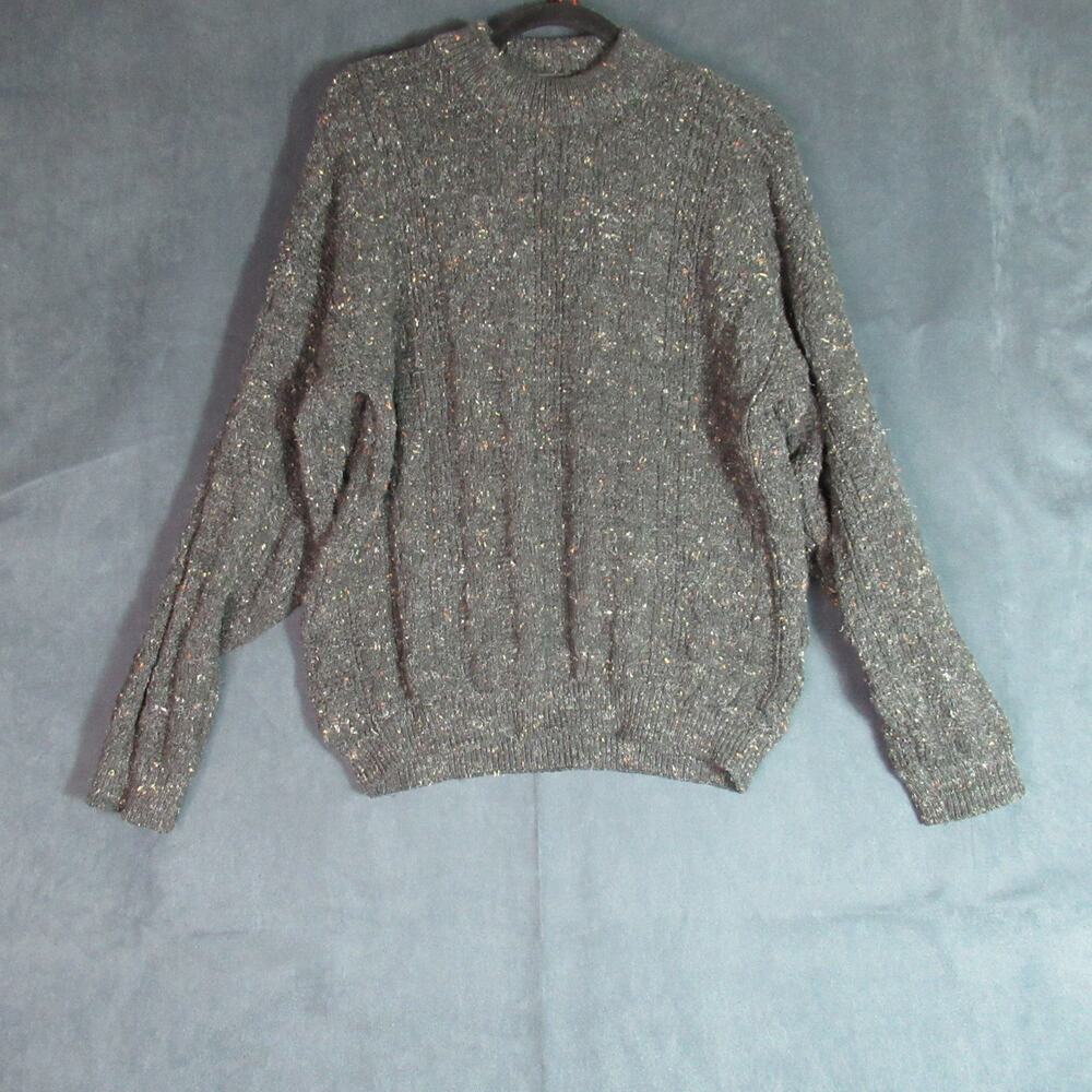 Vintage Gitano Sweater Womens Medium Gray Wool Blend Hipster 80s Made In Italy